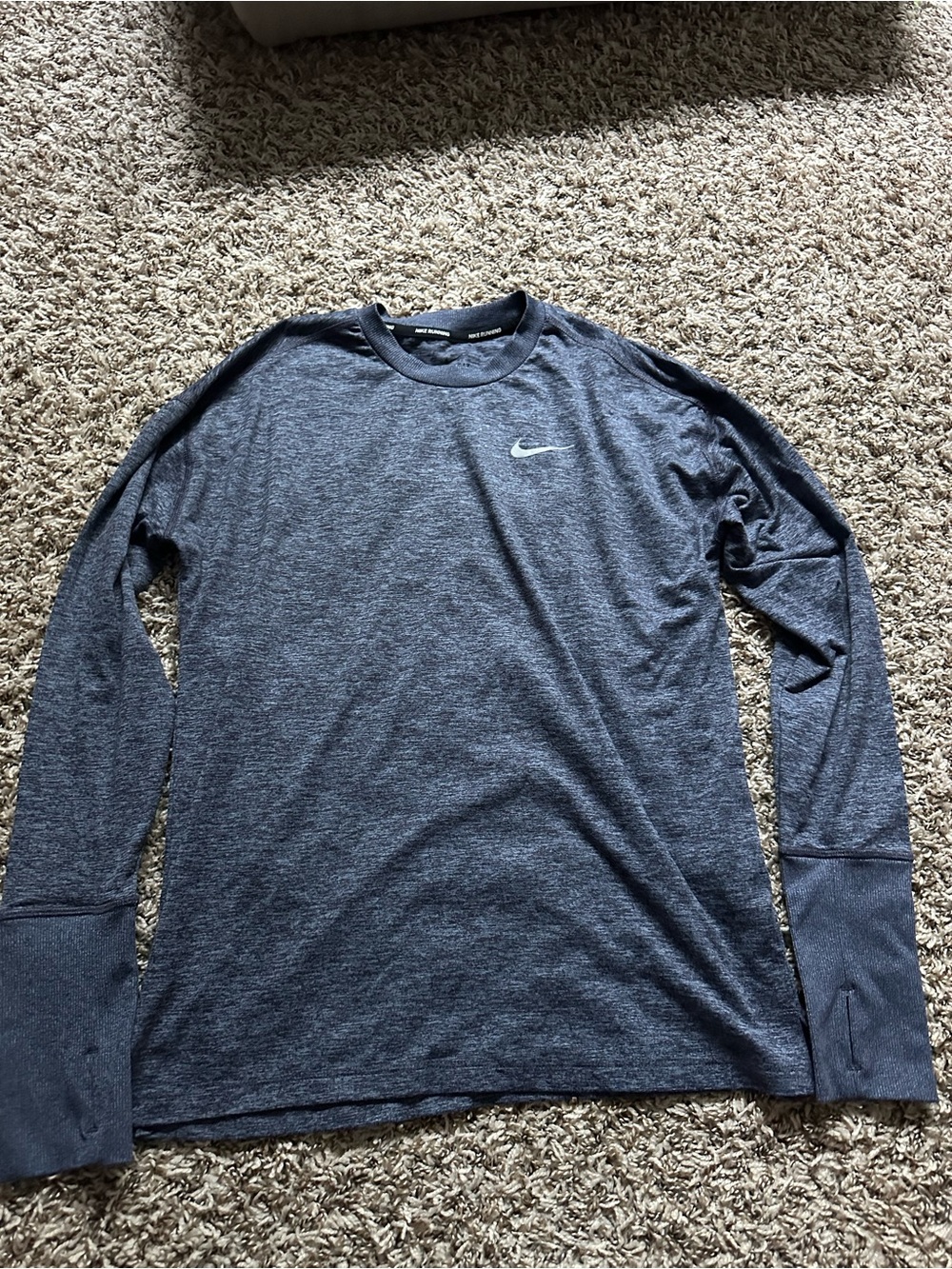 Nike Long-Sleeve Heather Navy Performance Tee